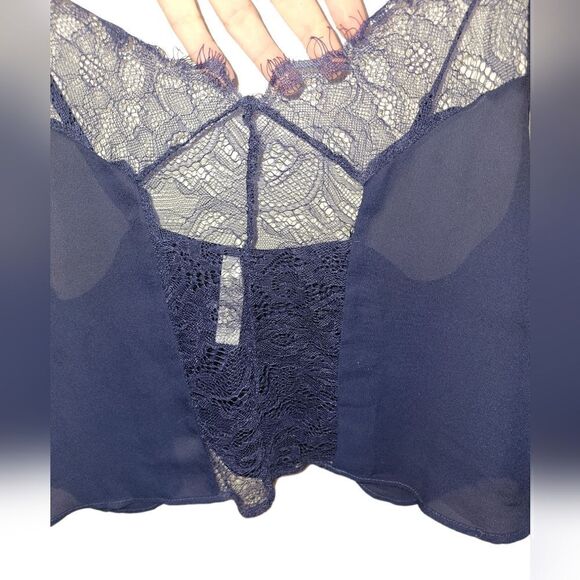 Wolf & Whistle Asos Navy Lace Trim Camisole  Tank 4 - Picture 7 of 10